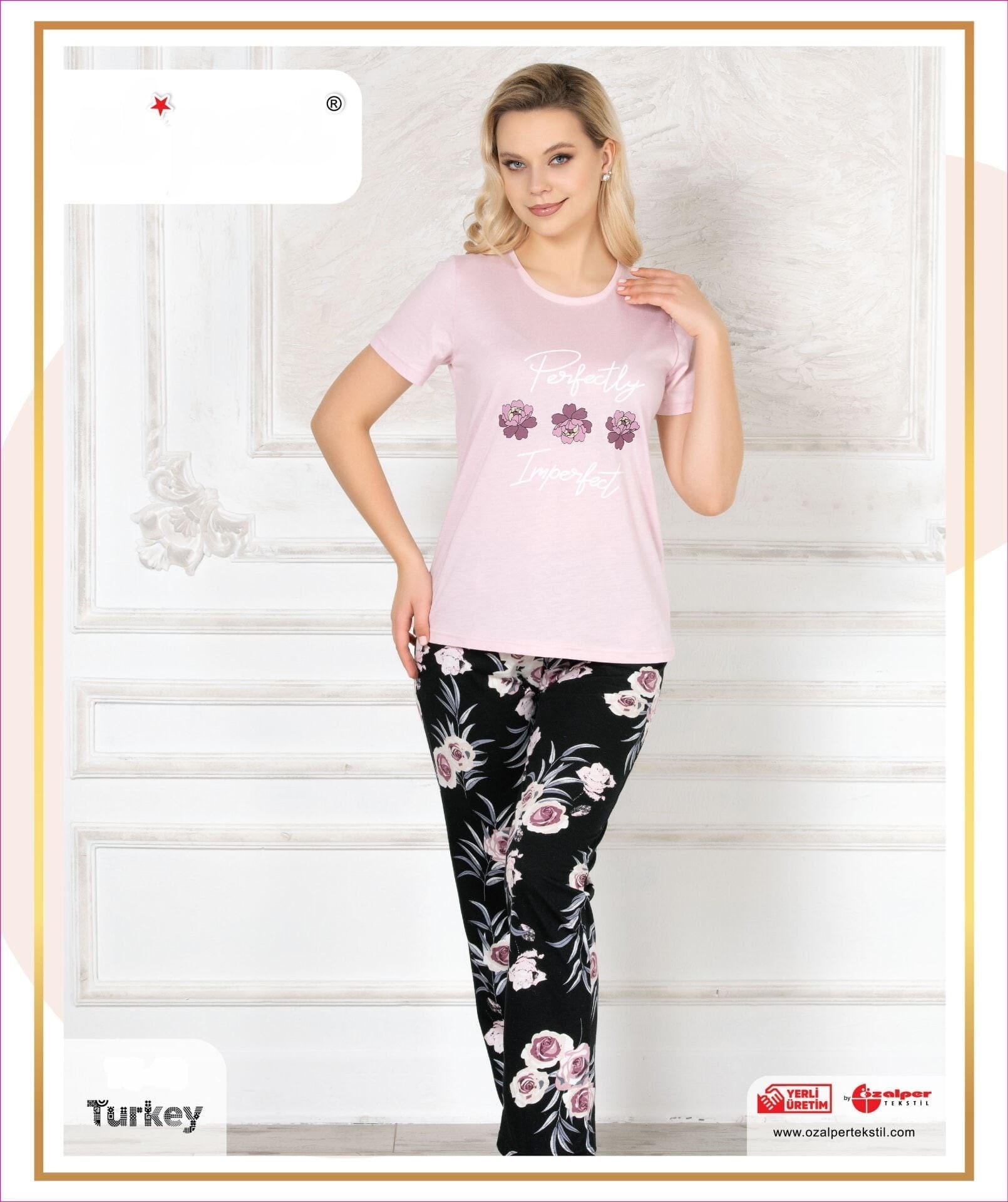 Alperi 78-48 (M-L-XL-XXL) Bayan Kısa Kollu Pijama Takım
