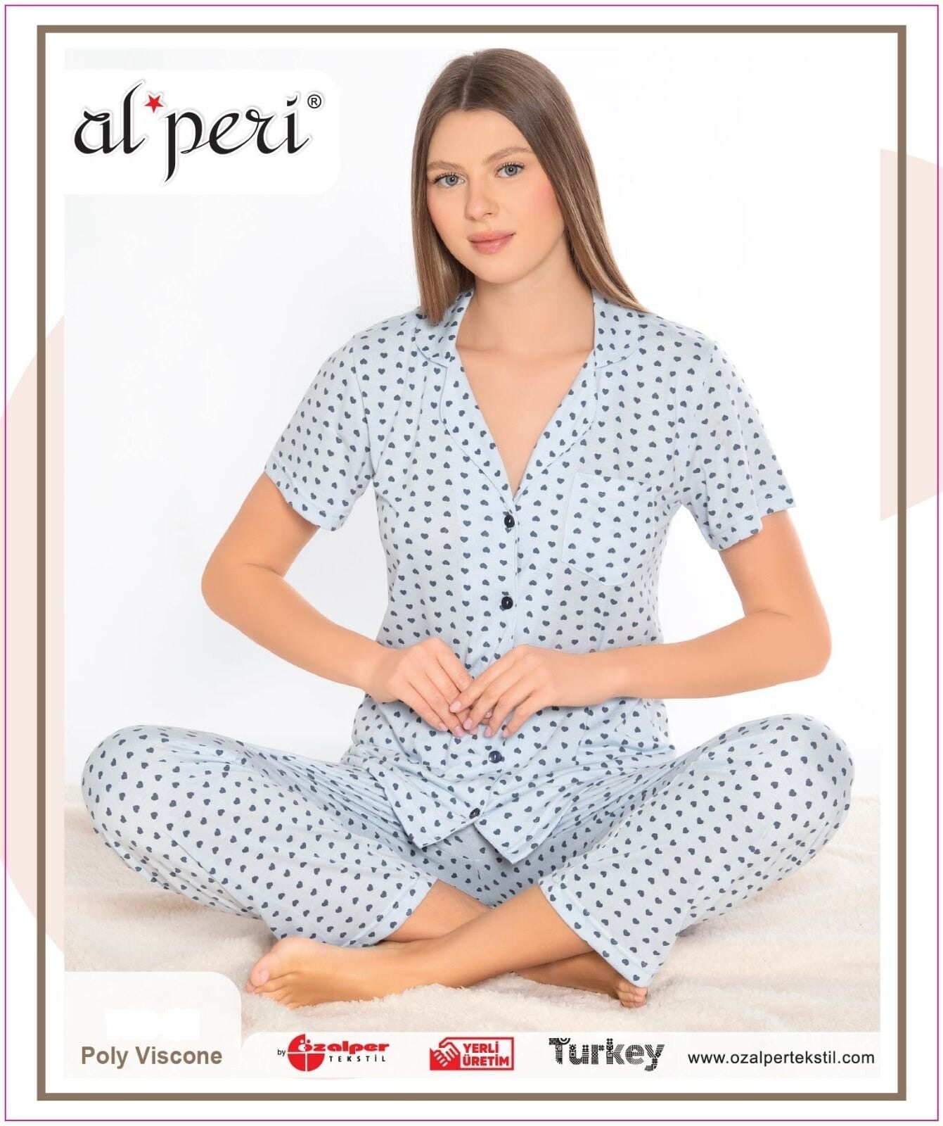 Alperi 780-52 (M-L-XL-XXL) Bayan Kısa Kollu Pijama Takım