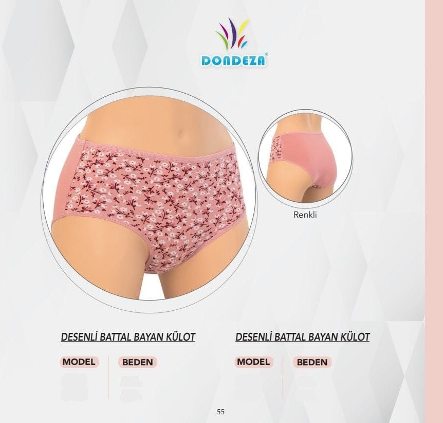 Dondeza 616 4XL Desenli Bayan Bato