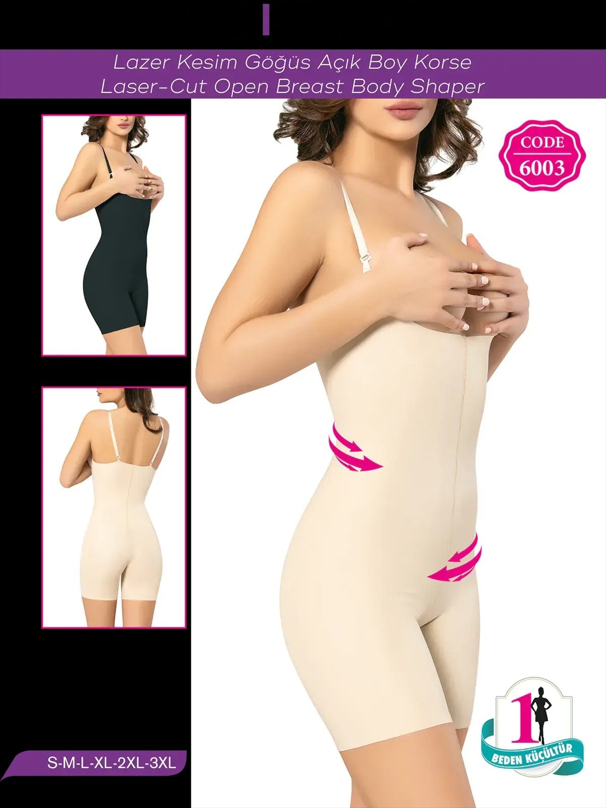 MF MISS FLEX 6003 Lazer Kesim Askılı Göğüs Altı Paçalı Korse
