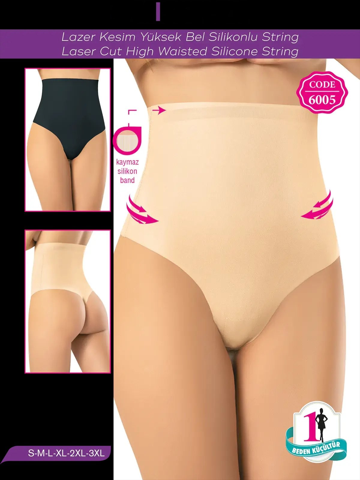 MF MISS FLEX 6005 Lazer Kesim Yüksek Bel String