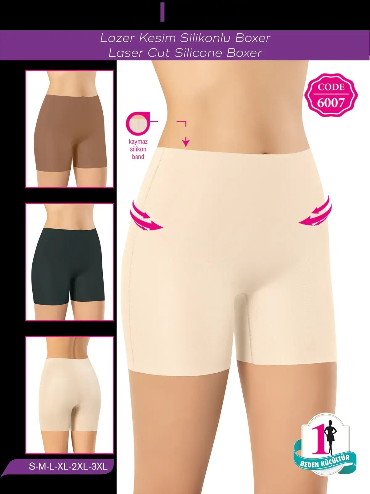 MF MISS FLEX 6007 Lazer Kesim Yüksek Bel Bayan Boxer