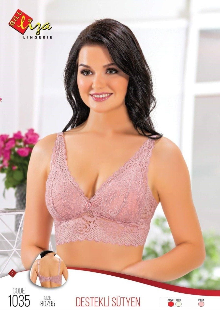Liza 1035 Dantelli Destekli Bustiyer Bayan Bralet Sütyen