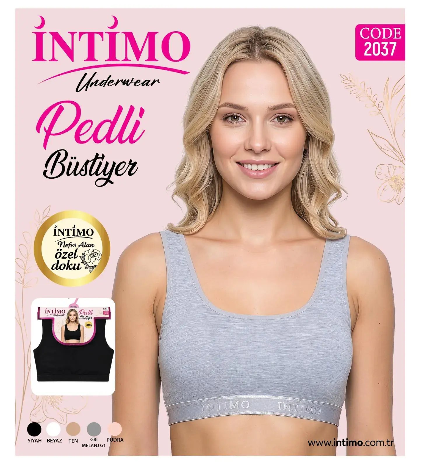 İntimo 2037 Kadın Geniş Askılı Pedli Nefes Alan Bustiyer