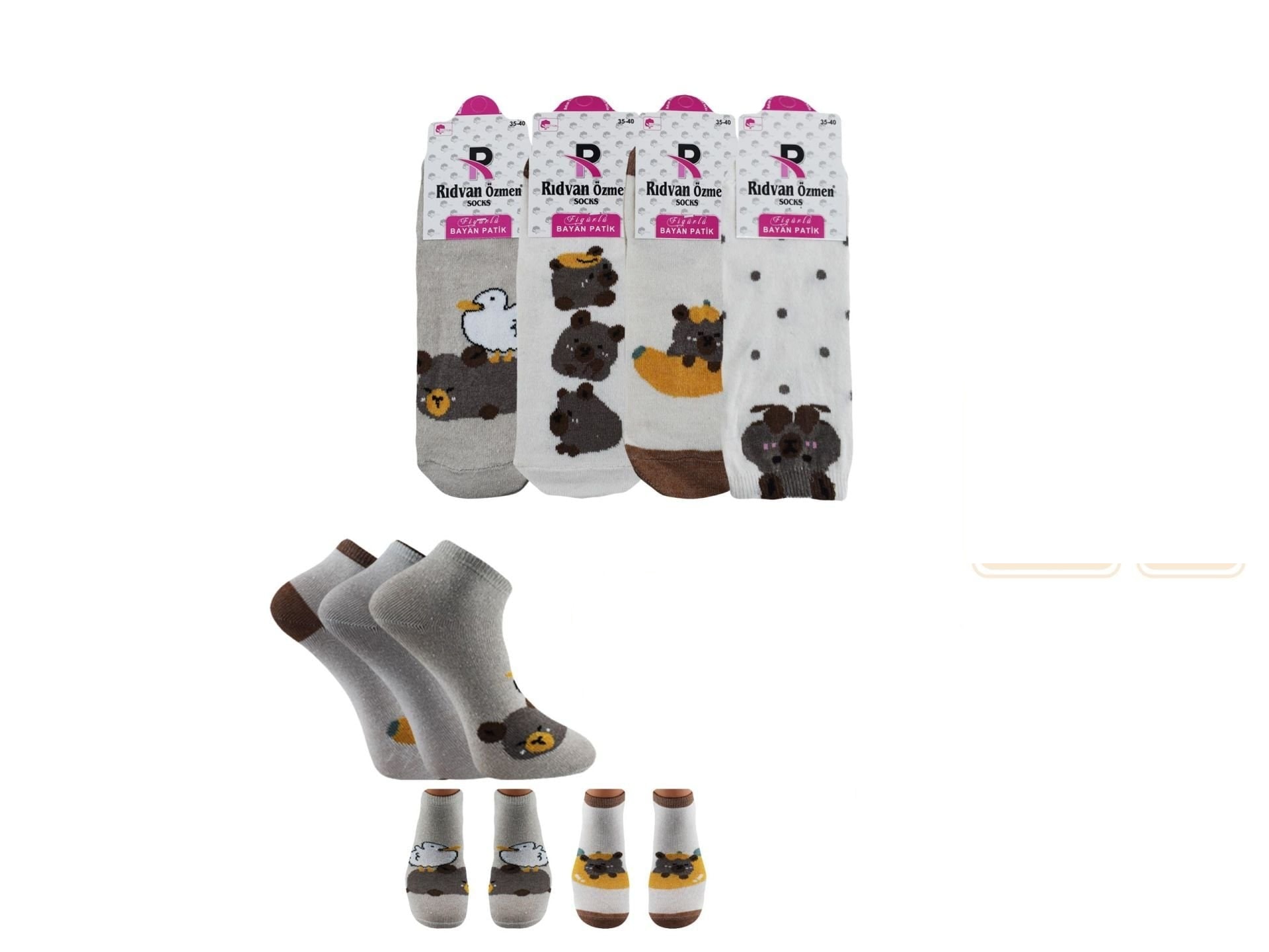 Pelin 12-5 Naturel Penye Parfümlü 3 Boyutlu Bayan Patik