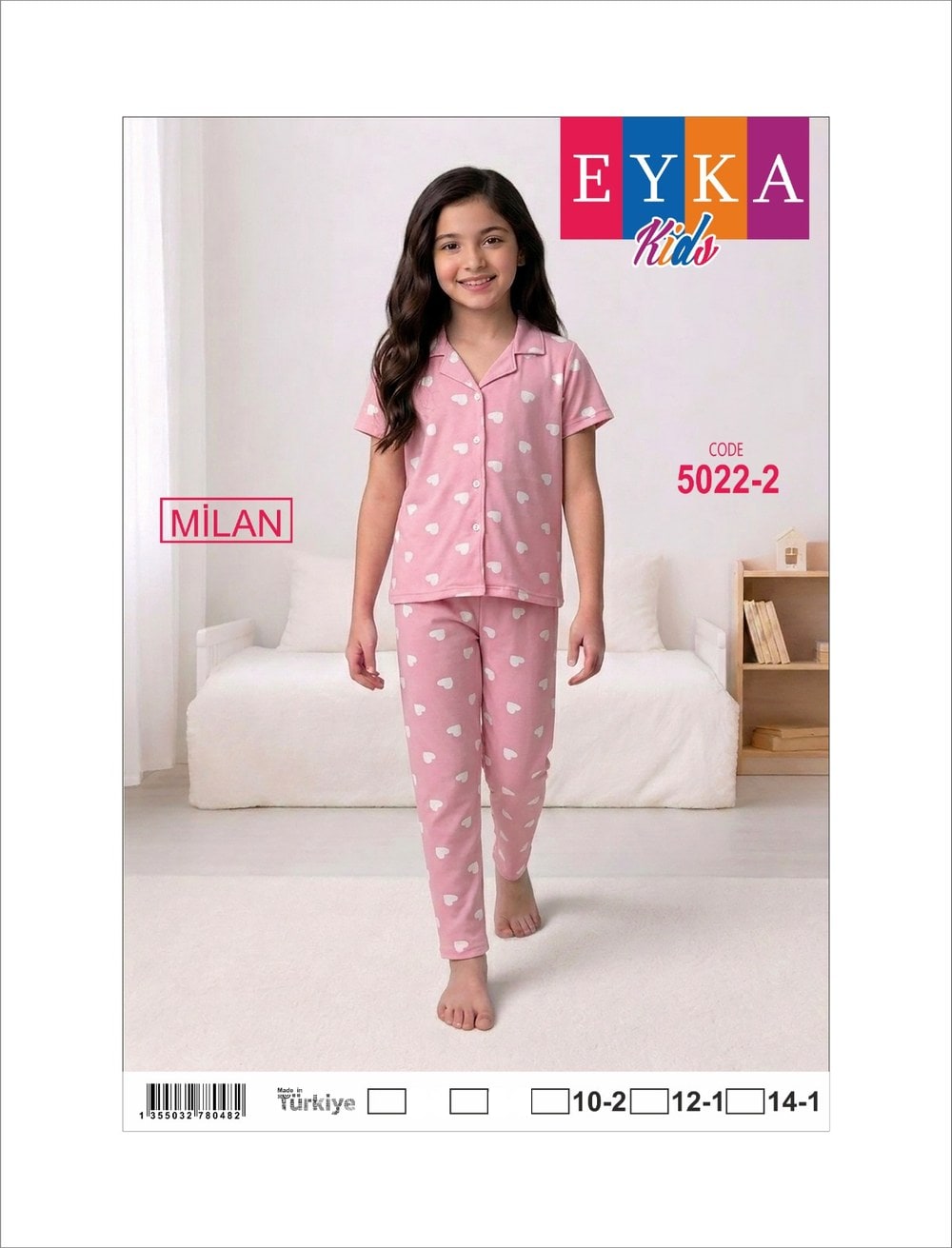 Eyka Çocuk Yarım Kollu Düğmeli Pijama Takımı