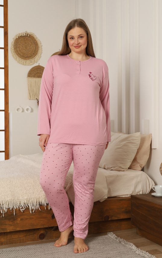 Işılay 15051 Modal Uzun Kol Battal Bayan Pijama Takım