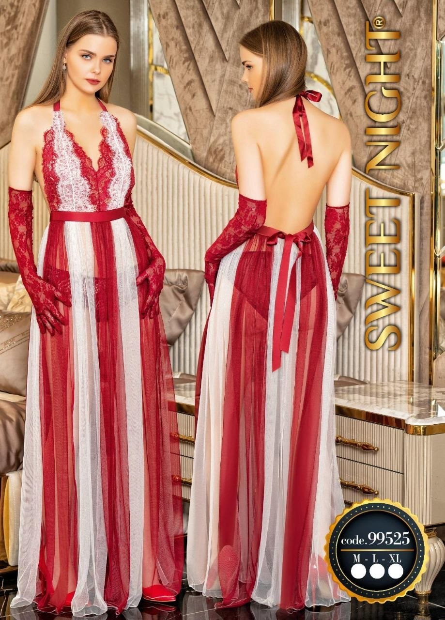Sweet Nıght 99525 Uzun Tül Gecelik