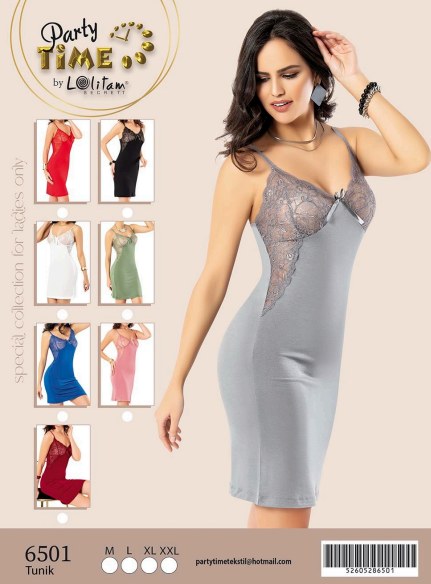 Part Time 6501 İp Askılı Dantelli Tunik