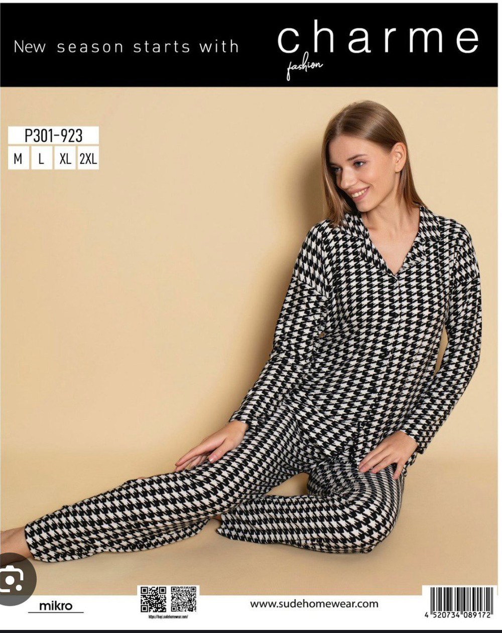 Charme 301 Mikro Süet Düğmelı Bayan Pijama Takım Kod