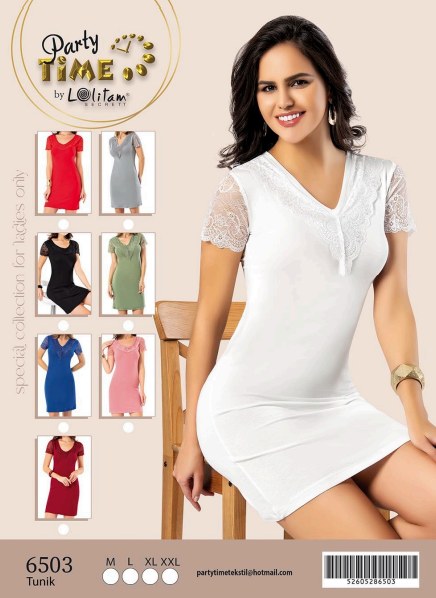 Part Time 6503 Kısa Kol Dantelli Tunik