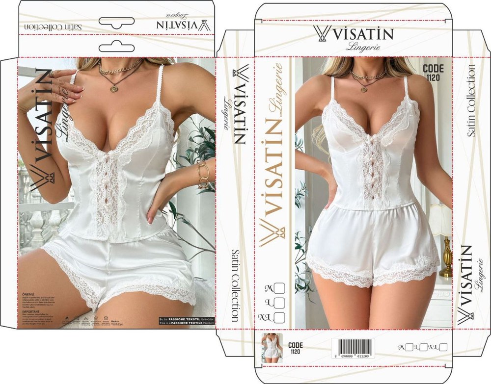 Visatin Saten Fantazi Şort Takım Kod