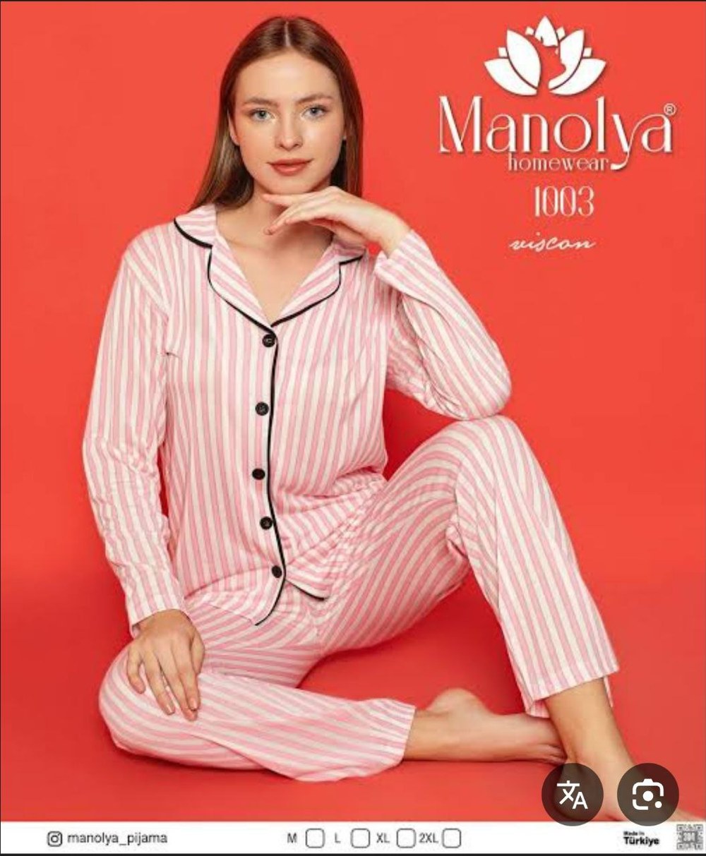 Manolya 1000 Viskon Düğmelı Bayan Pijama Takım Kod