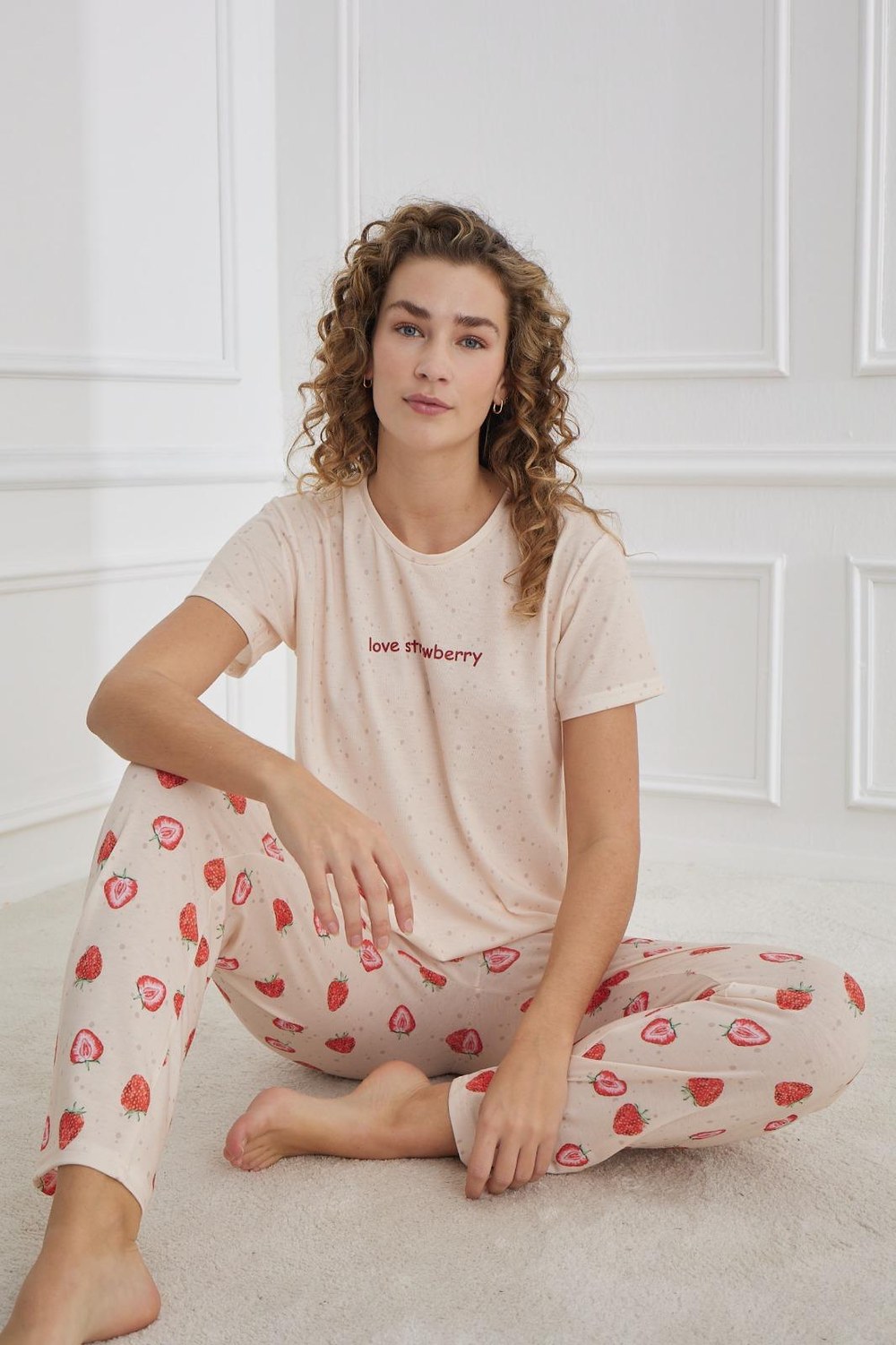 Mihra 70109 Likralı Süprem Kısakol Kadın Pijama Takım Kod