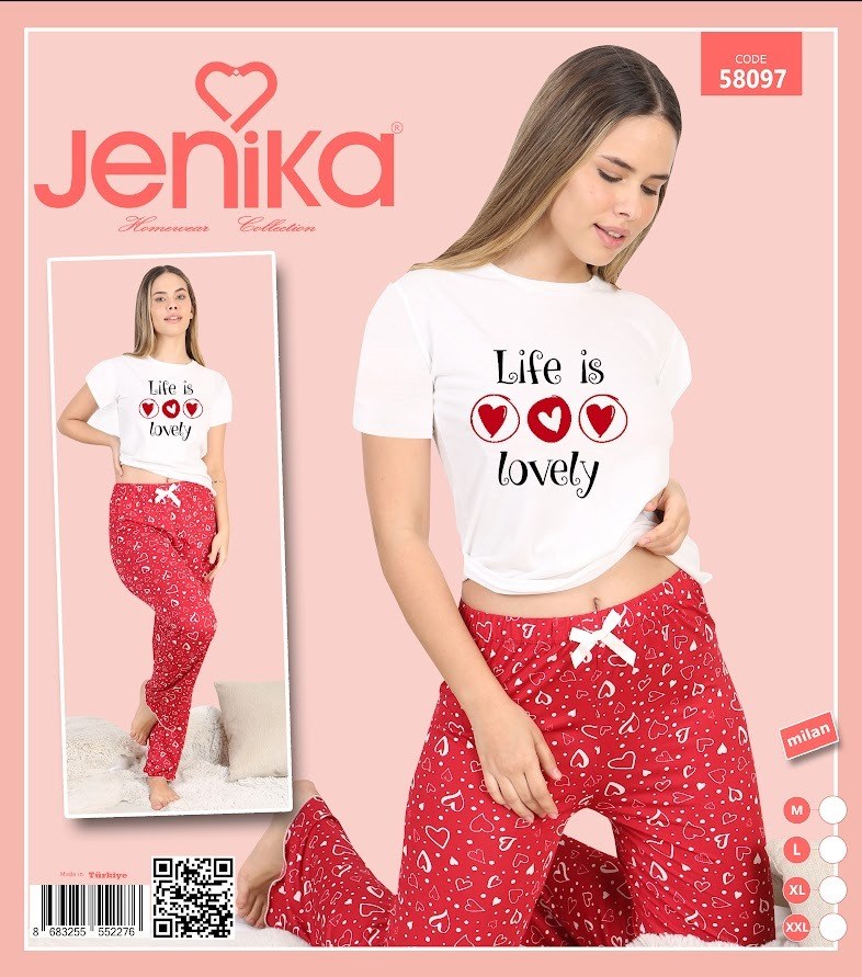 Jenika Milan Kısakol Kadın Pijama Takımı Kod