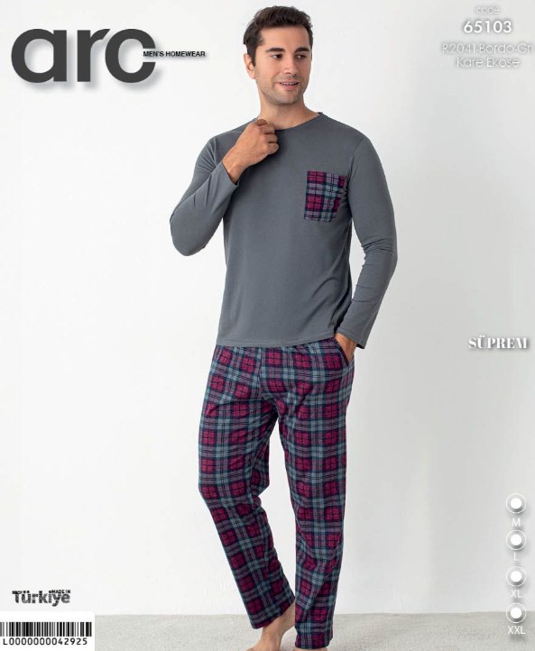 Arc 65103 Süprem Erkek Cep Detaylı Pijama Takım Kod
