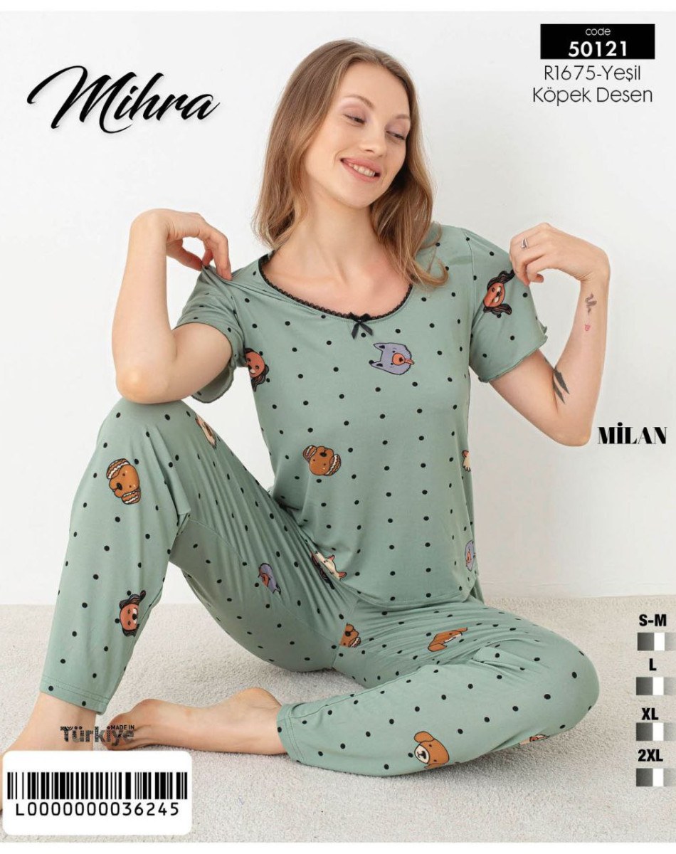 Mihra 50121 Milan Kısa Kollu Bayan Pijama Takım Kod