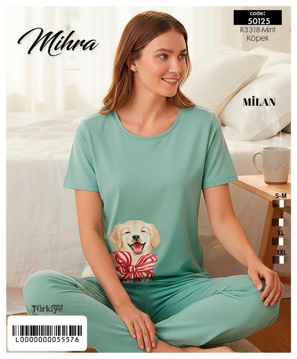 Mihra 50125 Milan Kısa Kollu Bayan Pijama Takım
