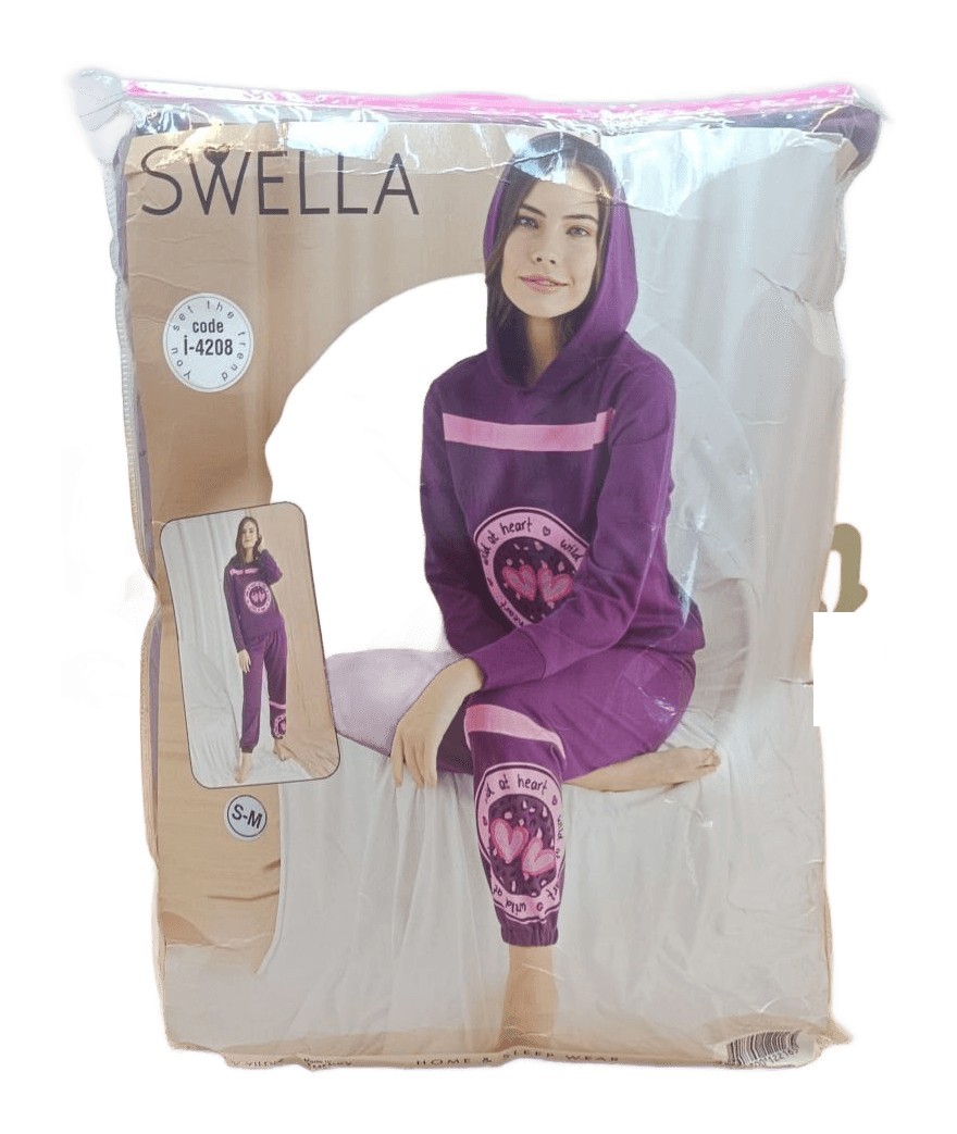 Swella Kapşonlu İki İplik Pijama Takım Kod