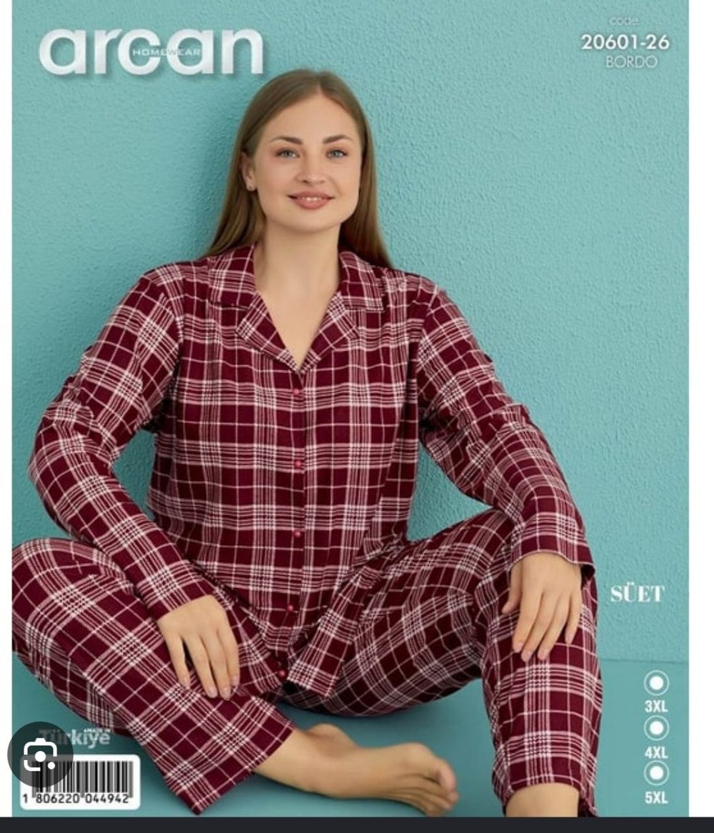 Arcan 20601 Süet Bayan Battal Pijama Takımı Kod