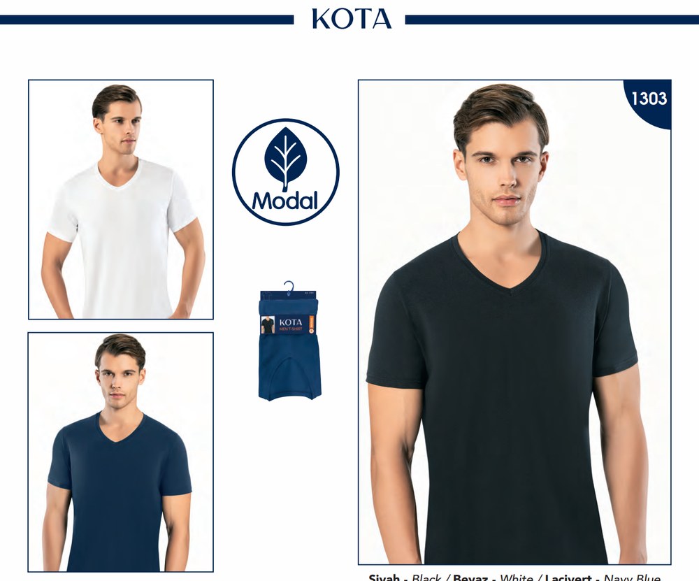 Erkek T-Shirt V Yaka - Modal