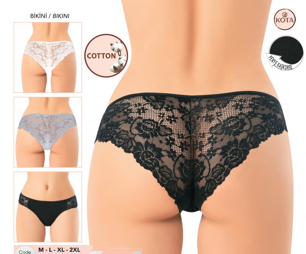 Kadın Dantelli Bikini Külot