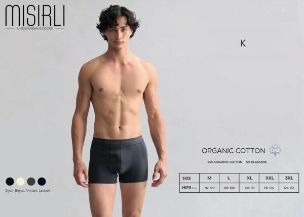 Mısırlı 1500 Erkek Organic Pamuk Klasik Boxer