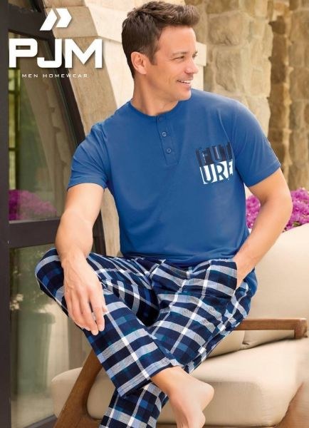 Pjm 6870-5 Erkek Penye Kısa Kol Pijama Takım