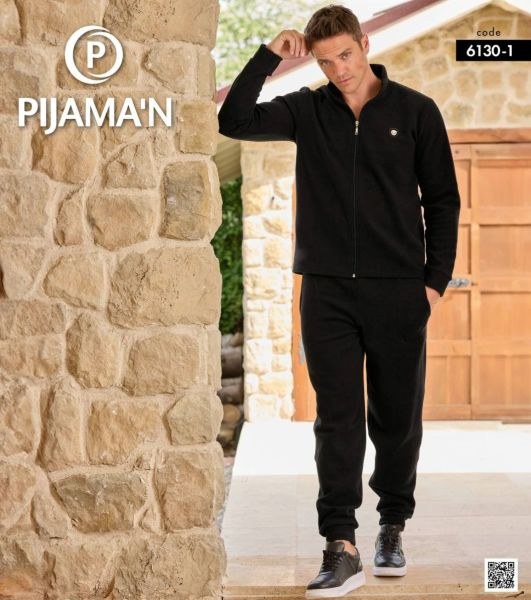 Pijaman 6130-1 Erkek Polar Fermuarlı Takım