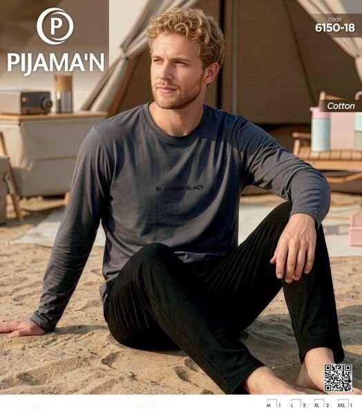 Pijaman 6150-18 Erkek Penye Pijama Takım