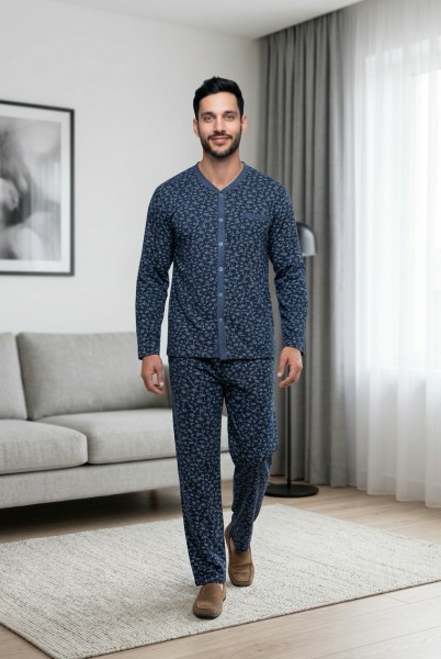 Can Erkek Boydan Düğmeli Pijama Takım