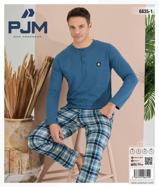 Pjm 6835-1 Erkek Penye Armalı Pijama Takım