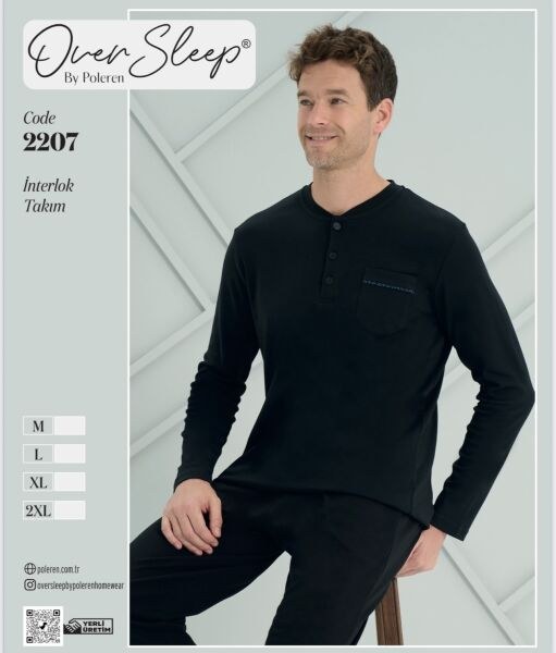 Over Sleep 2207 Erkek İnterlok Pijama Takım