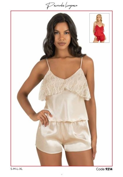 Primoda 9214 Saten Şort Takım