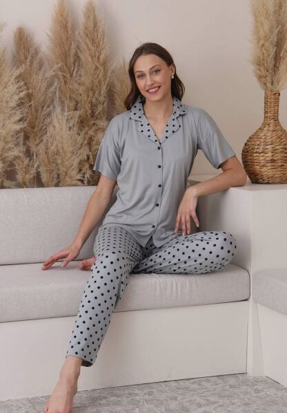Pijamoni 7515-10 Bayan Kısakol D.Milan Pijama Tkm