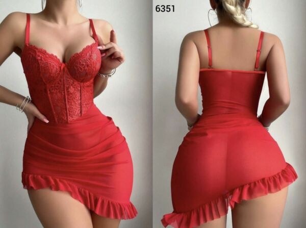 Beleng 6351 Fantazi Fırfırlı Gecelik