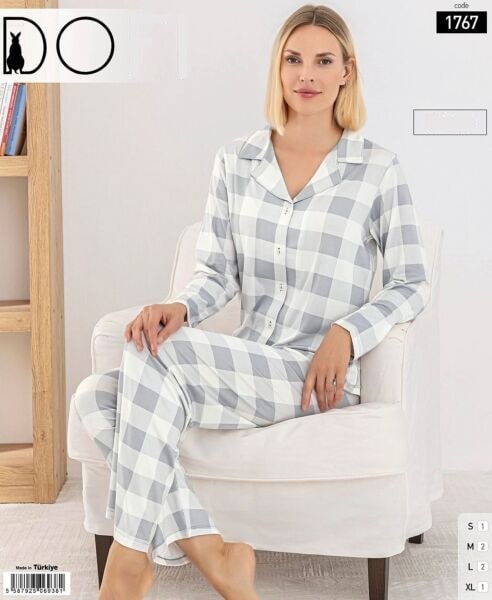 Dofi 1767 Bayan Şangay Ayrobin Düğ. Pijama Tk