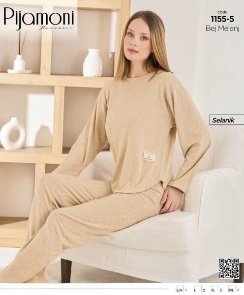 Pijamoni 1155-5 Bayan Selanik Pijama Takım