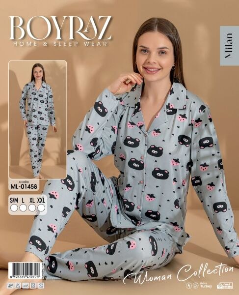Boyraz 01458 Milan Gömlek Pijama Takım