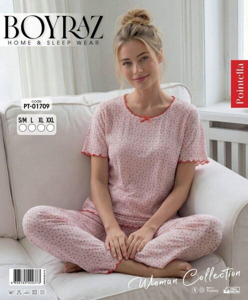 Boyraz 01709 Pointella Kısa Kol Pijama Takım