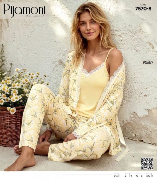 Pijamoni 7570-8 Milan Sabahlıklı
