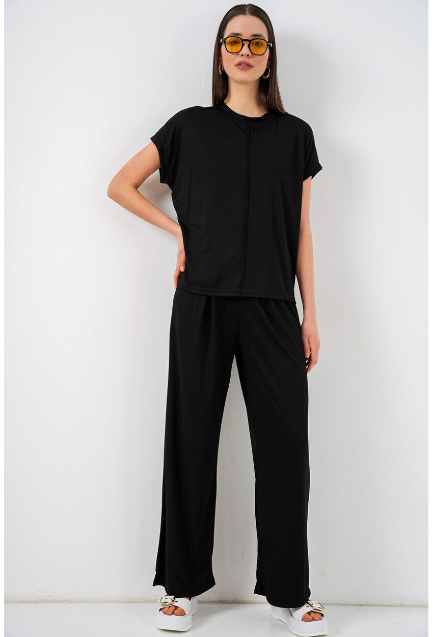 Kadın Örme Bluz Pantolon İkili Takım 30085