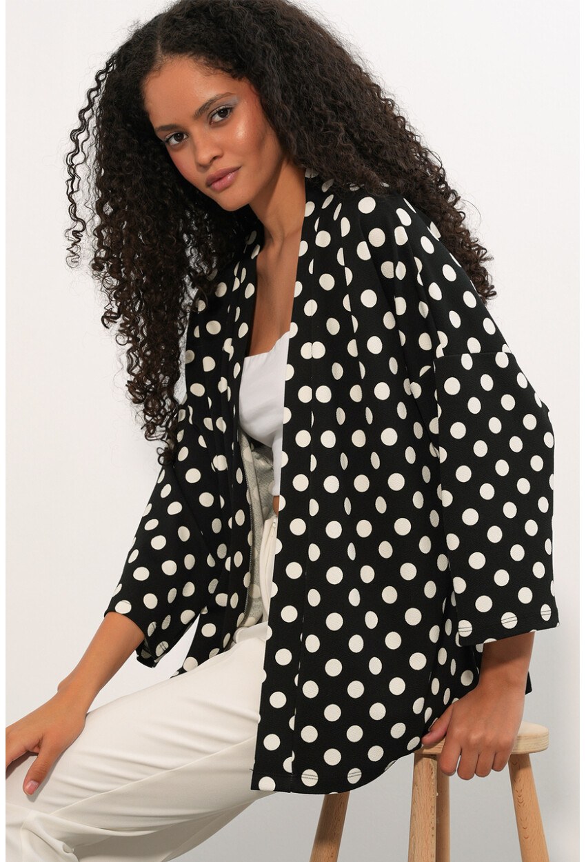 Kadın Örme Puantiyeli Kimono 5996