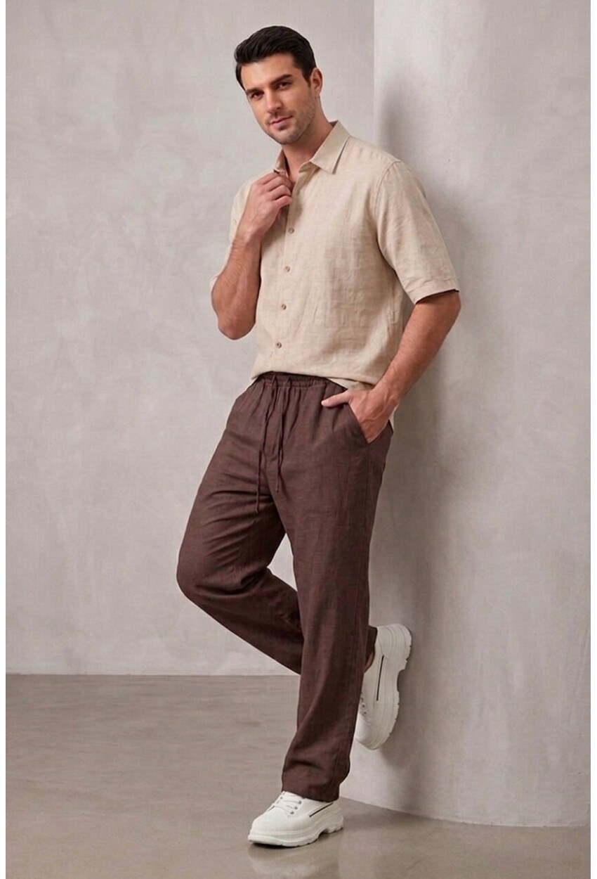 Erkek Rahat Keten Pantolon 30118