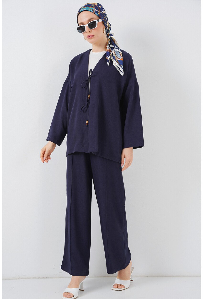 Kadın Keten Kimono İkili Takım 6727