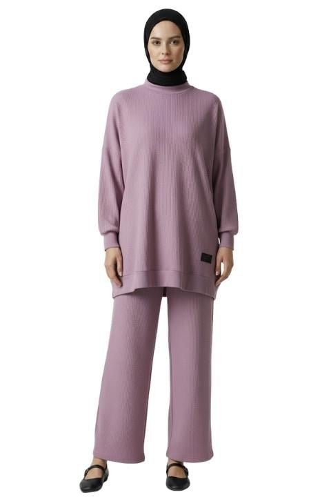 Helin Pantolon Tunik Takım-Gül Rengi