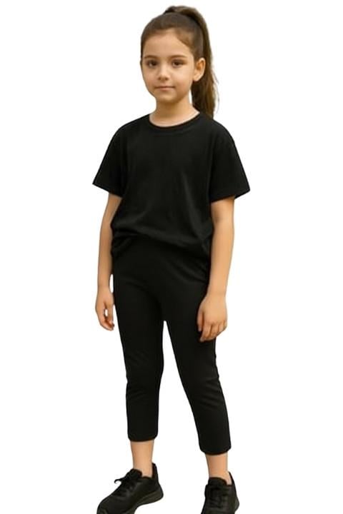 Kız Çocuk Dantelli Paça Pijama Altı - Siyah