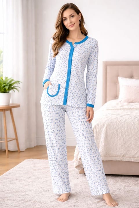 Anne Düğmeli Pijama Takımı