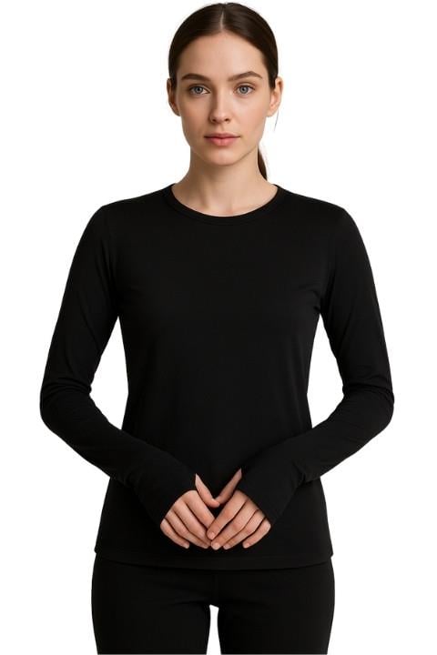Bisiklet Yaka Parmak Body - Siyah
