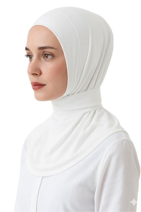Belinda Kadın Çıtçıtlı Fular Şal - Beyaz